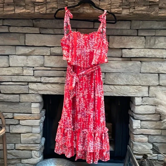 red dress.com Women's The Felicity Red Cotton Maxi Dress | Size: L main image 1